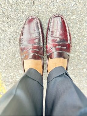 Canali Men's Penny Loafers in Burgundy Patent Leather